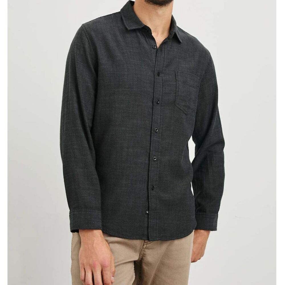 Rails Wyatt Black Chambray Button Down Shirt Cotton Premium Soft Casual XL